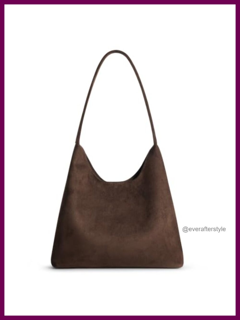 Small Faux Suede Slouchy Hobo Shoulder Bag Magnetic Closure Everyday Purse